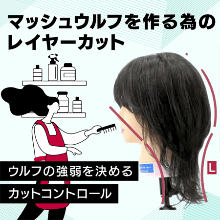 マッシュウルフを作る為のレイヤーカット