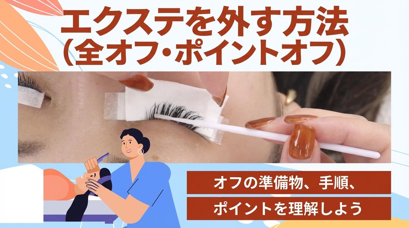 エクステを外す方法（全オフ・ポイントオフ）の画像