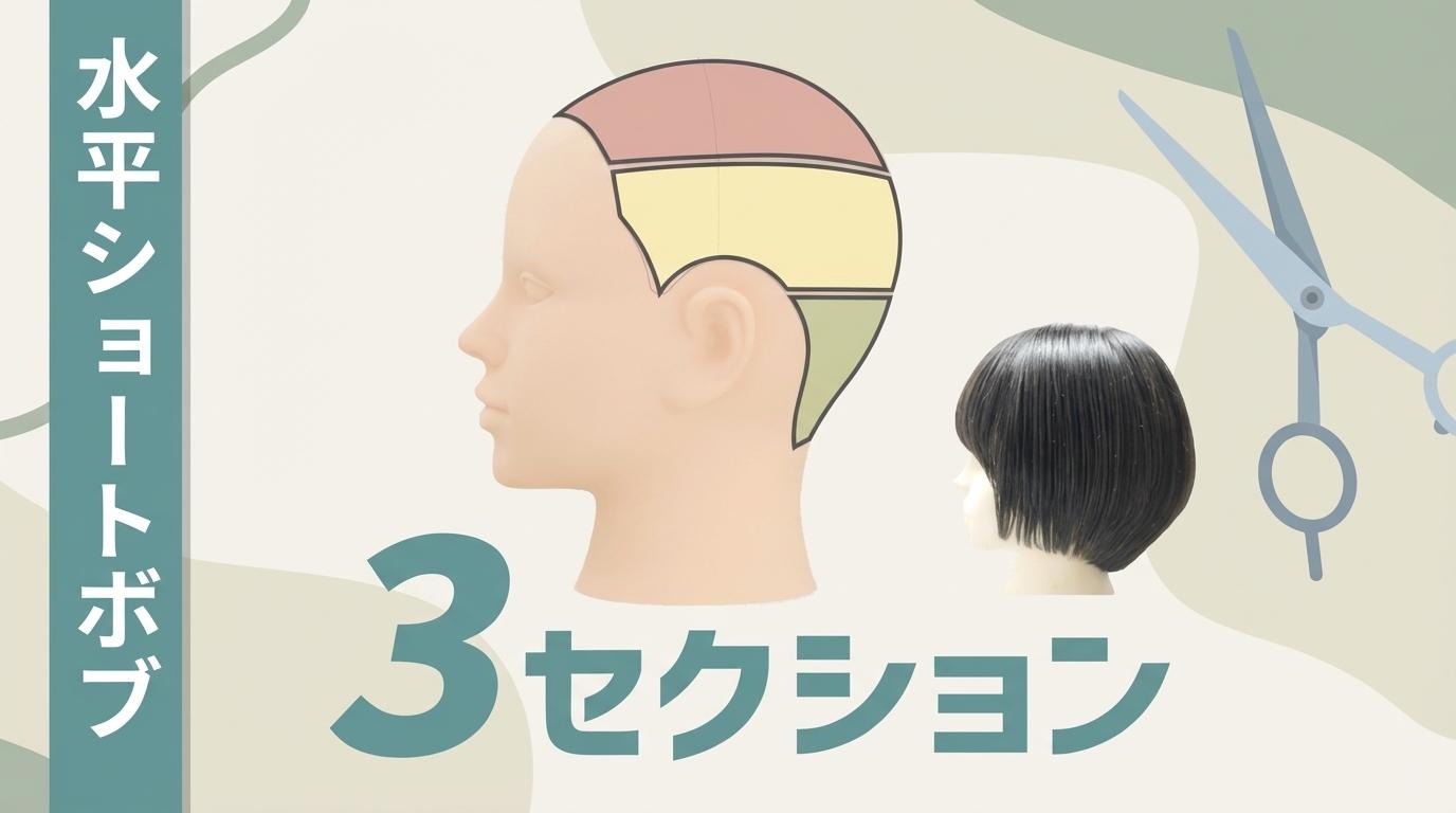 【水平ショートボブ】３セクションの画像