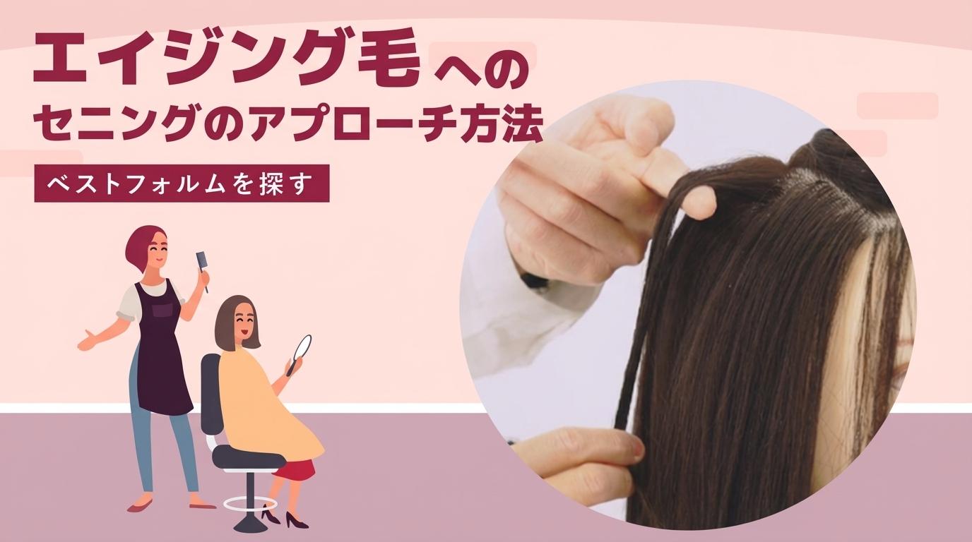 エイジング毛へのセニングのアプローチ方法の画像