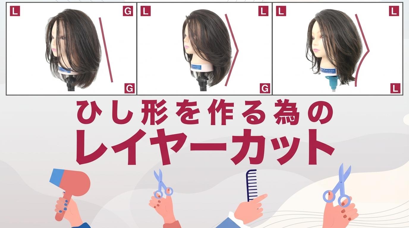 ひし形を作る為のレイヤーカットの画像