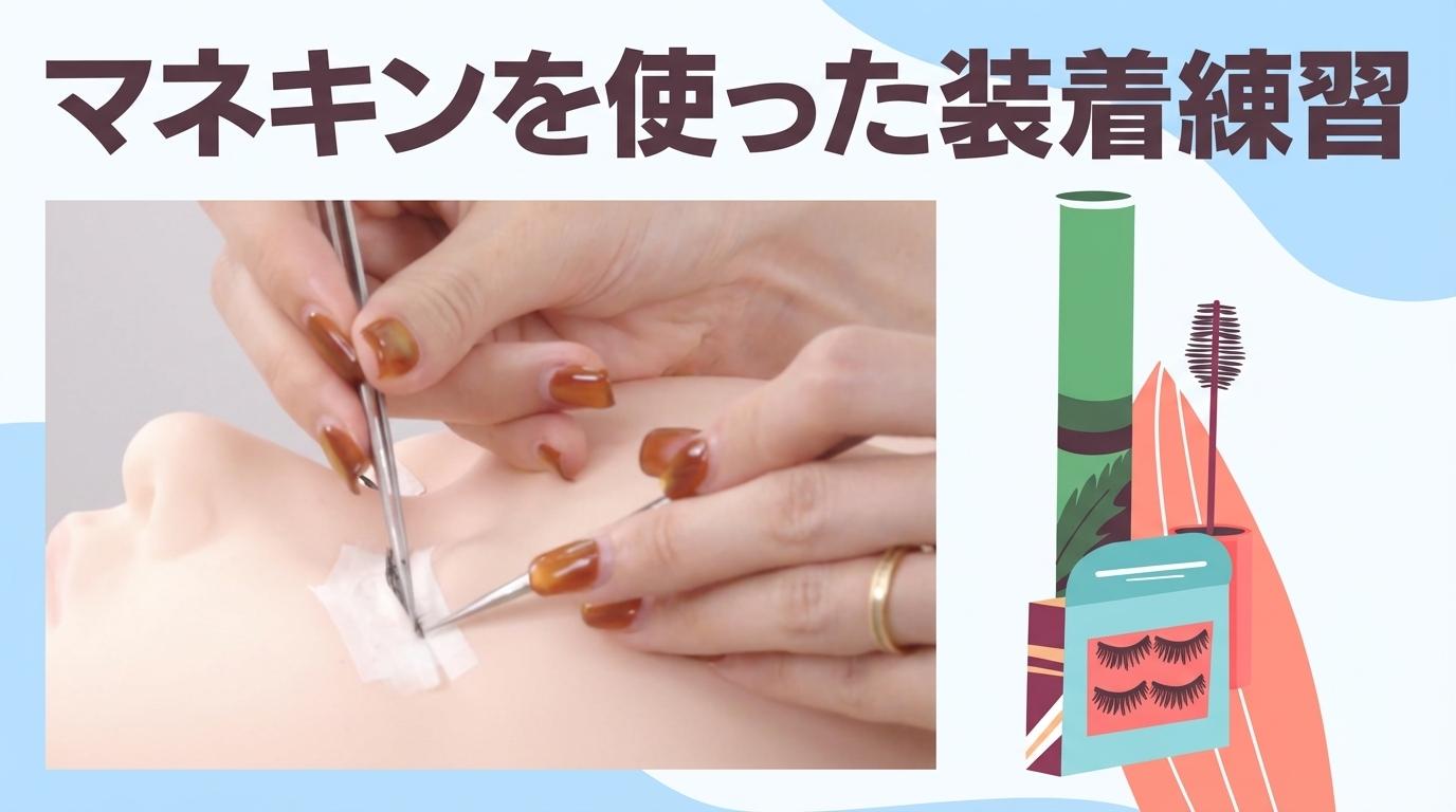 マネキンを使った装着練習の画像
