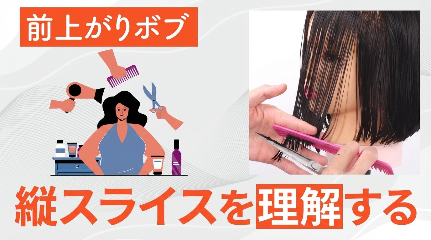 前上がりボブ　縦スライスを理解するの画像