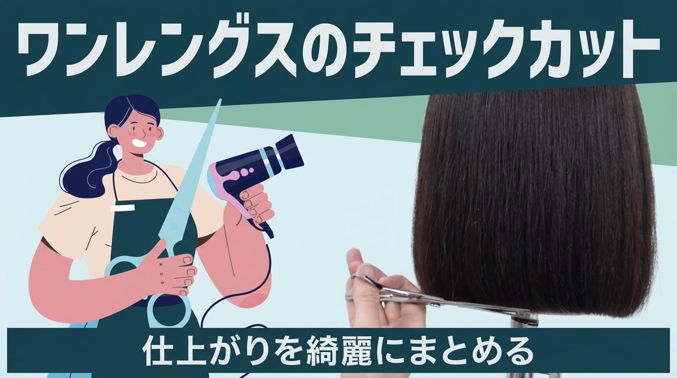 ワンレングスのチェックカットの画像