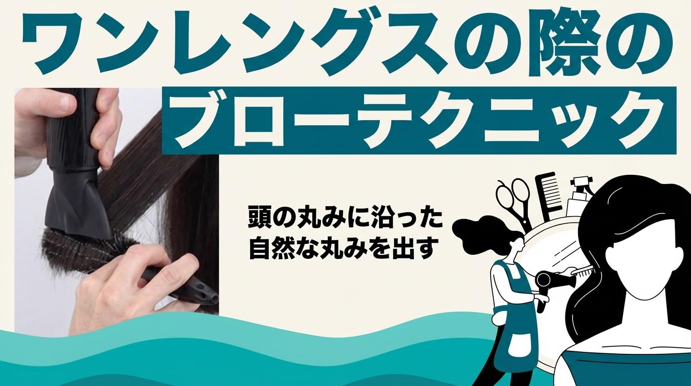 ワンレングスの際のブローテクニックの画像