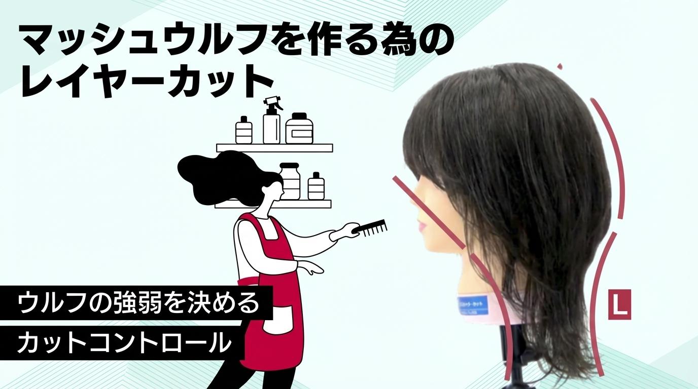 マッシュウルフを作る為のレイヤーカットの画像