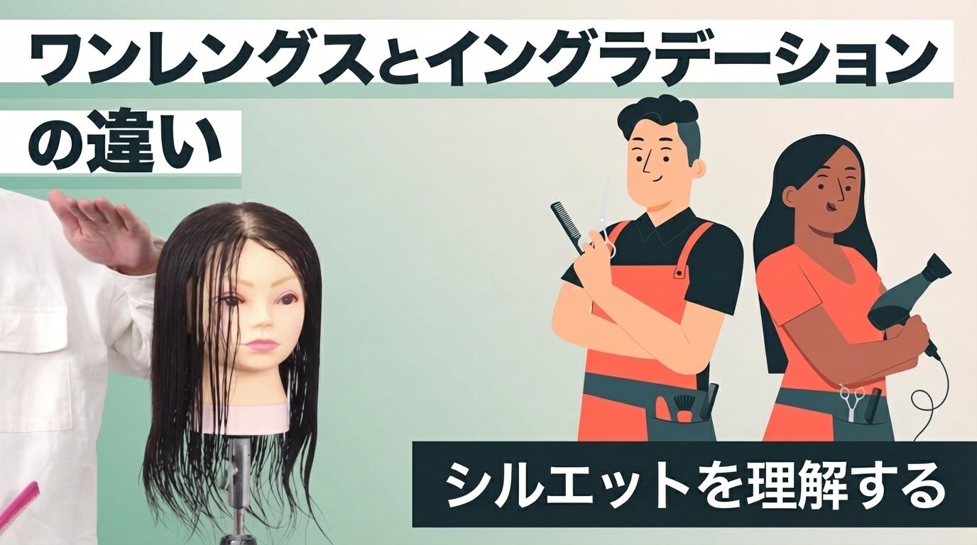 ワンレングスとイングラデーションの違いの画像
