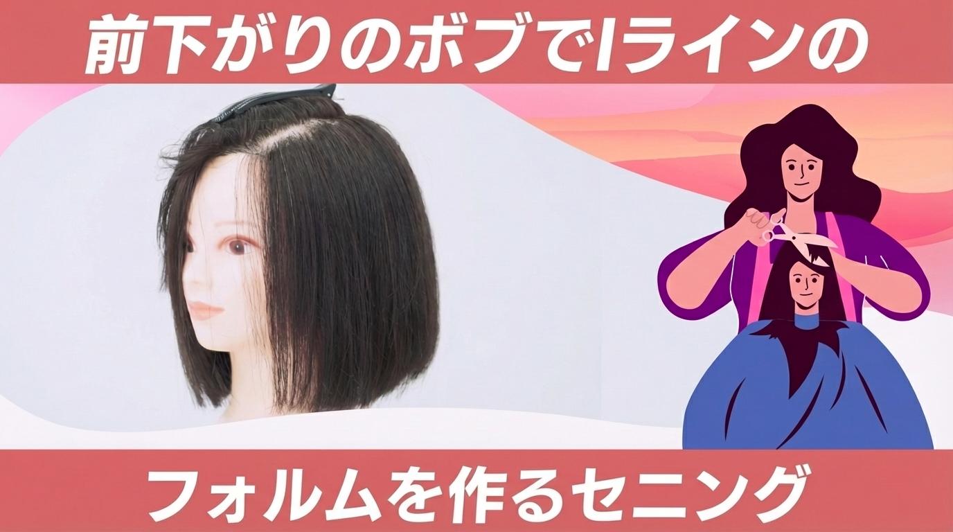 前下がりボブでIラインのフォルムを作るセニングの画像