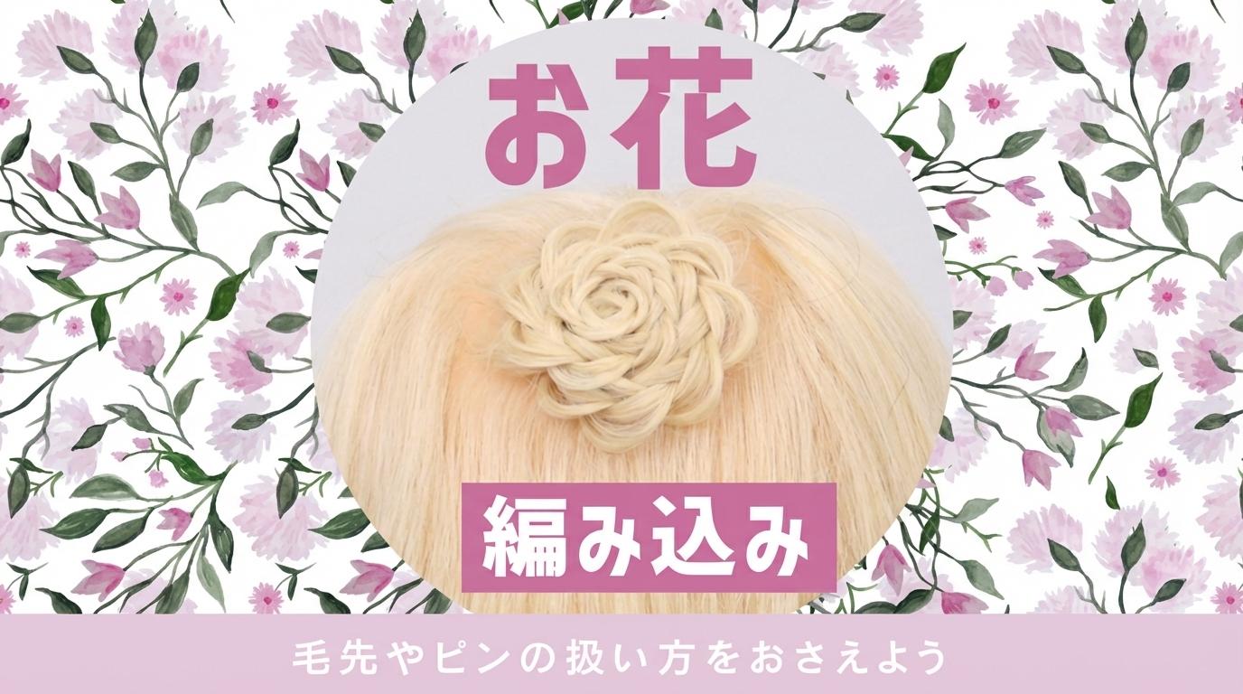 お花（編み込み）の画像