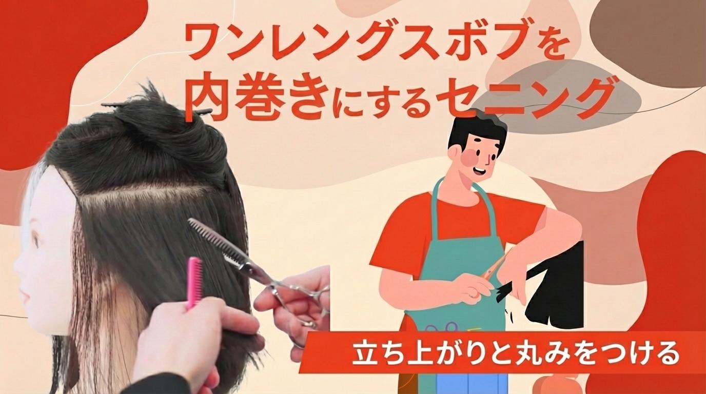 ワンレングスボブを内巻きにするセニングの画像
