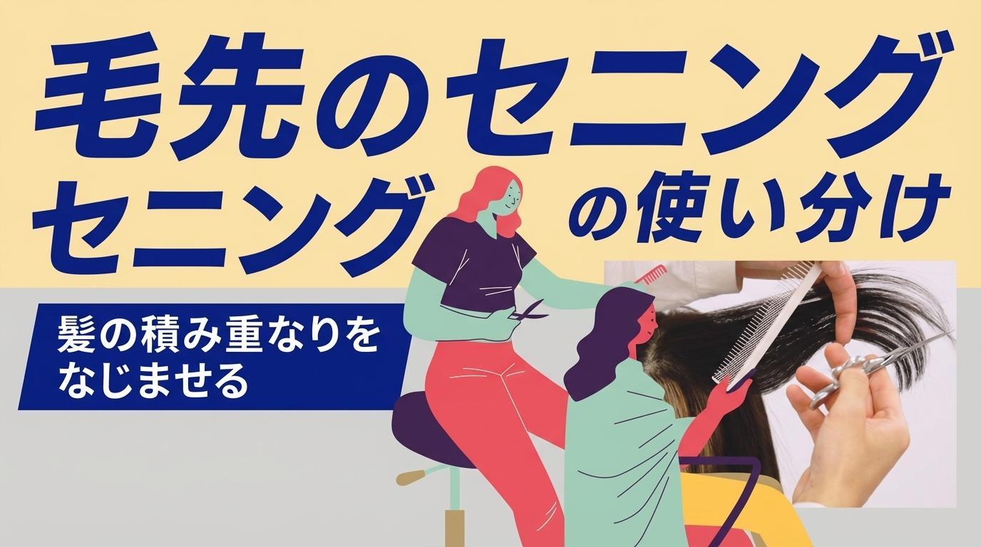 毛先のセニングの使い分けの画像