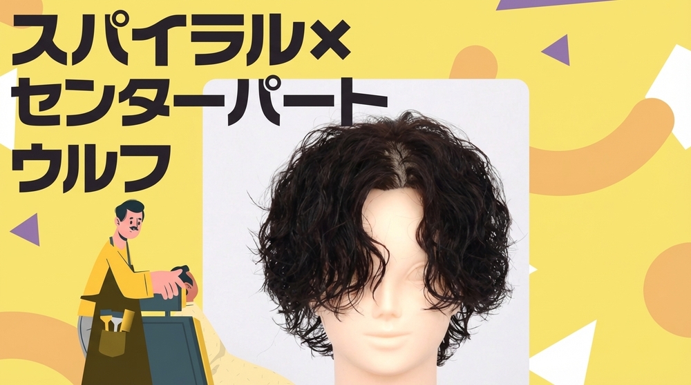 スパイラル×センターパートウルフの画像