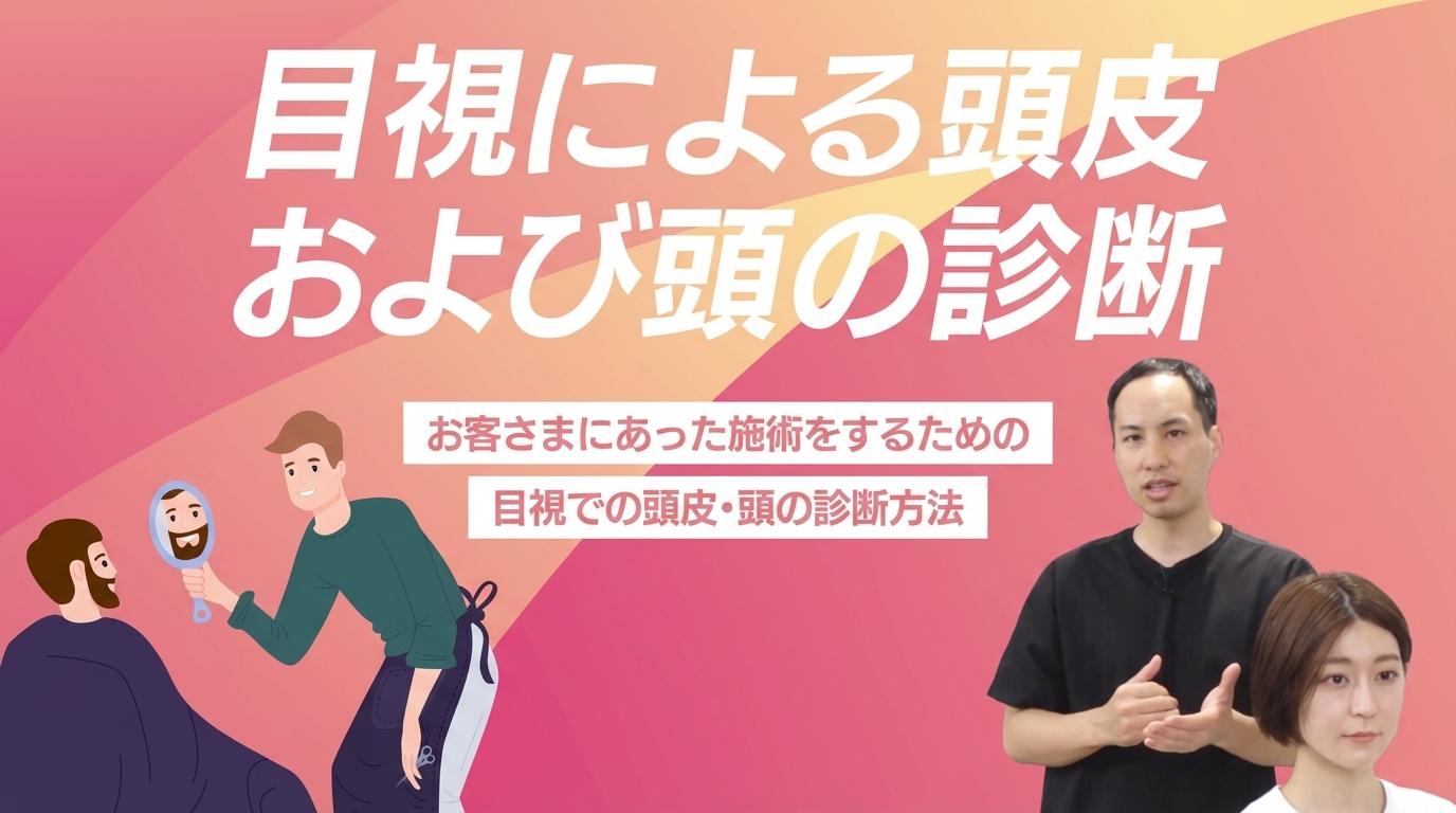 目視による頭皮および頭の診断の画像