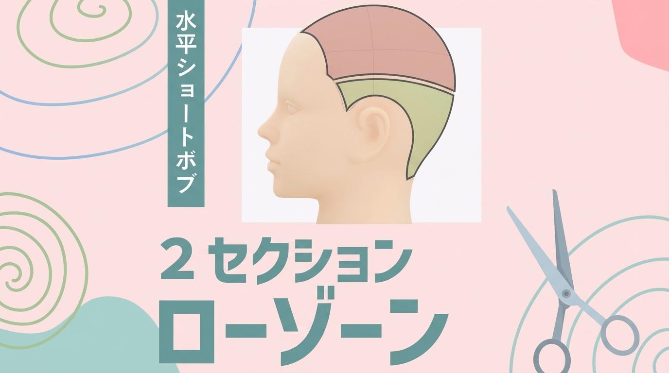 【水平ショートボブ】２セクション　ローゾーンの画像
