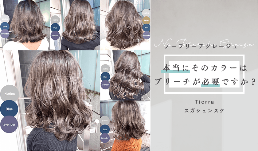 Tierra スガシュンスケ - 本当にそのカラーはブリーチが必要ですか? 【ノーブリーチグレージュ】のサムネイル画像