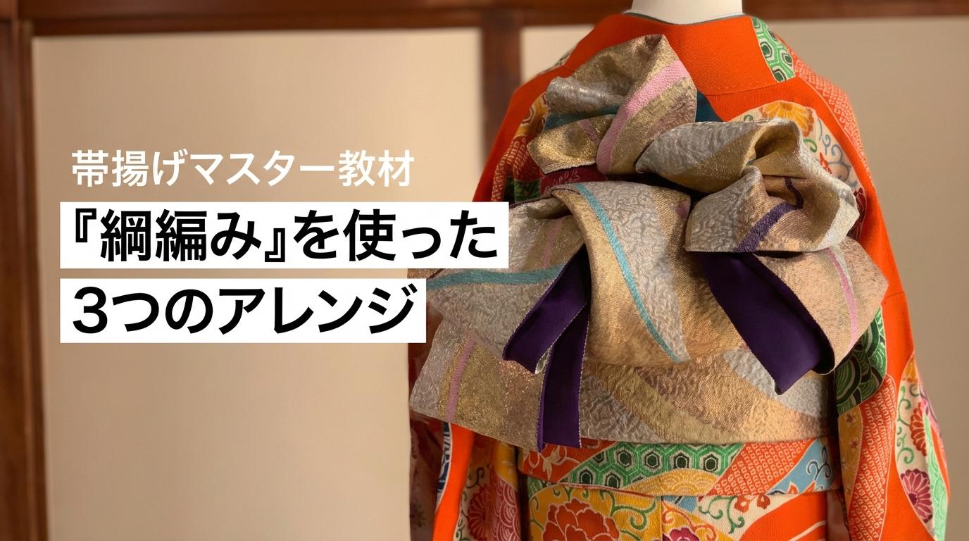 帯揚げマスター教材『綱編み』を使った3つのアレンジのサムネイル画像