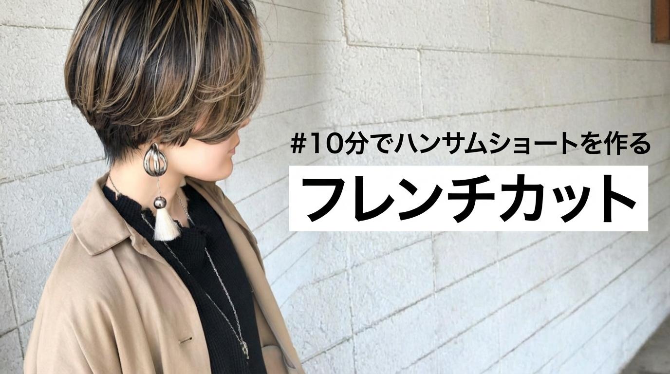 10分でハンサムショートを作るフレンチカットのサムネイル画像