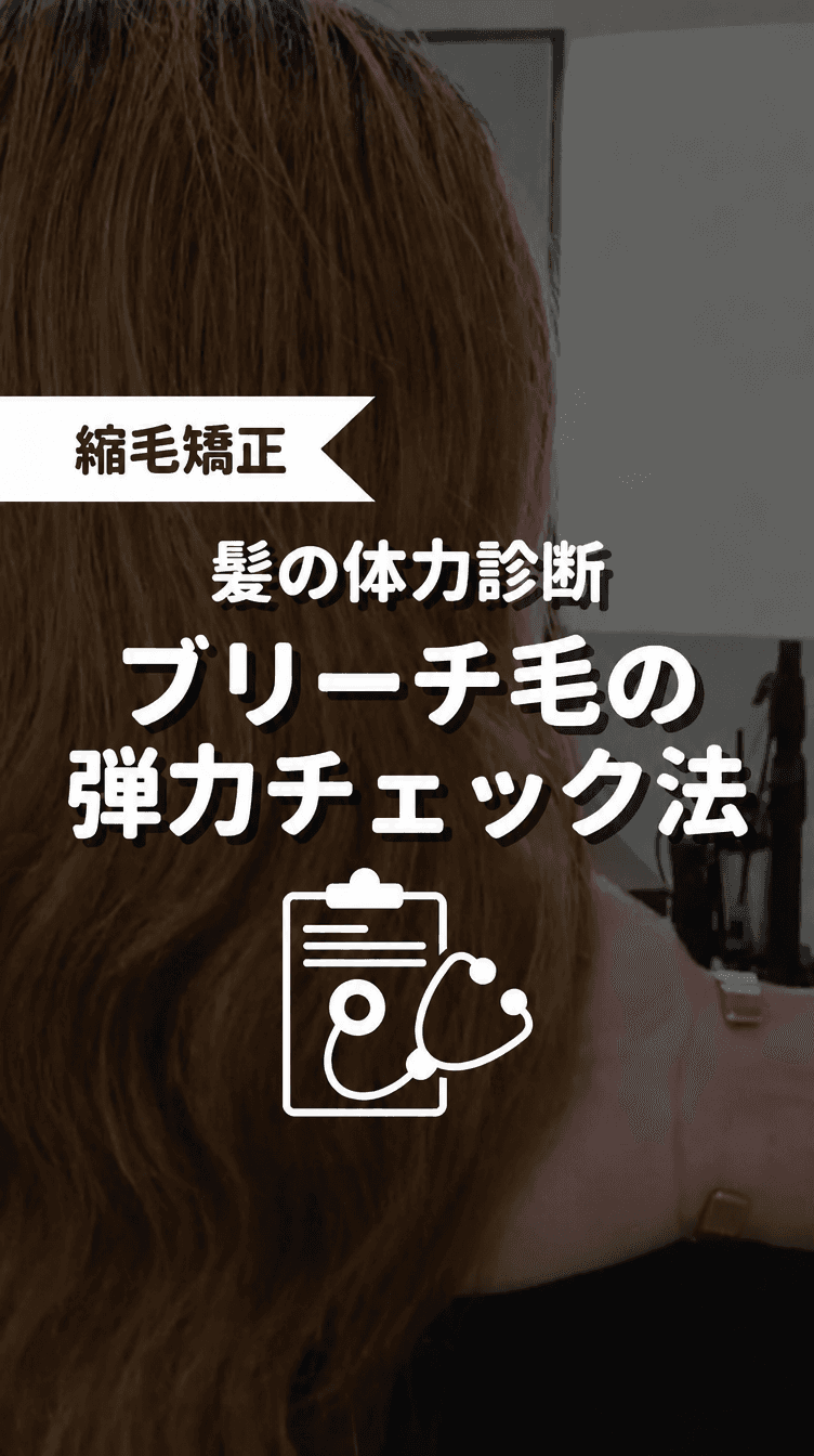髪の体力診断 ブリーチ毛の弾力チェック法の画像